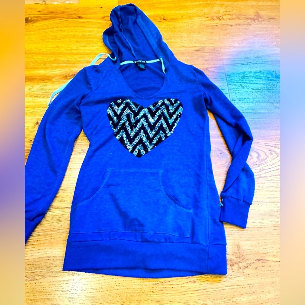 Miss Chievous Burnout hoodie with sequin heart
